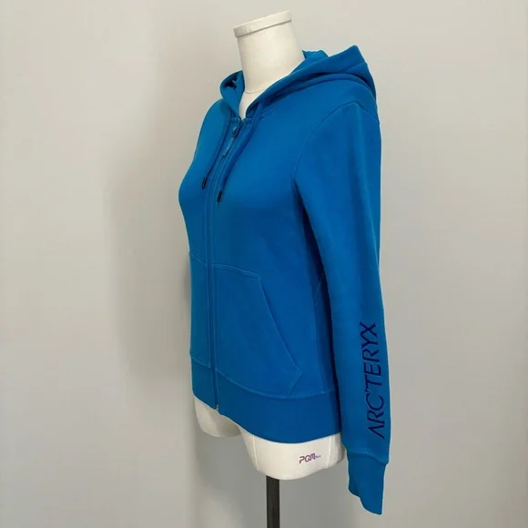 Women’s Arc’teryx Word On End Full Zip Hoodie Sweatshirt Blue Size XS - Picture 2 of 14